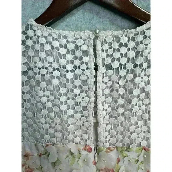 Karl Lagerfeld Paris Women's Applique Shift Dress Floral Pink Sz 8 Tea Party - Picture 6 of 14